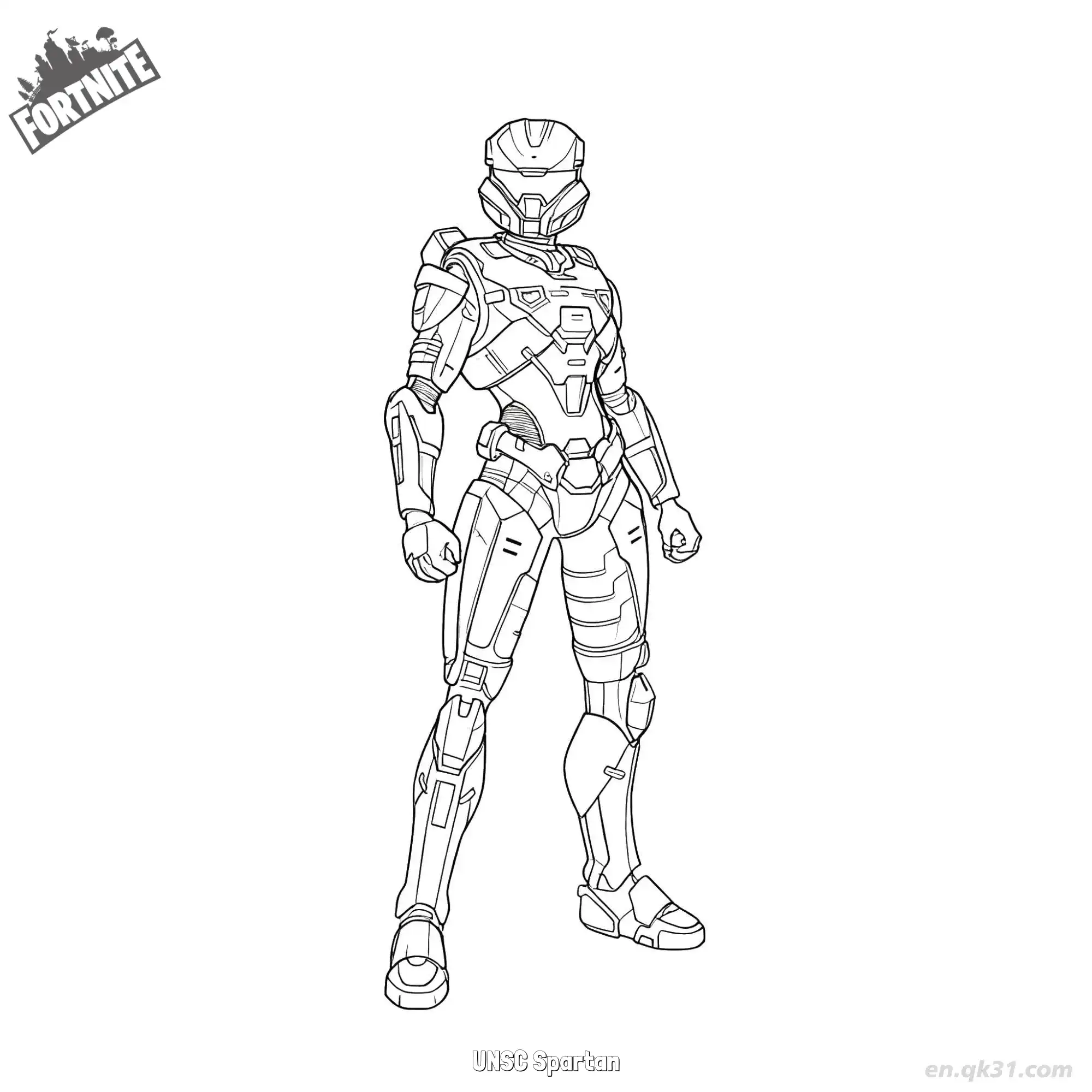 免费 UNSC斯巴达战士 02简笔画 素描 涂鸦 - 免费可打印堡垒之夜 下载PDF 简笔画涂色页